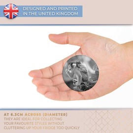 Destination Vinyl ltd Magnet for Refrigerator, Fridge BW - Mother Baby Monkey Wildlife for Office, Cabinet and Whiteboard, Magnetic Stickers, 36505