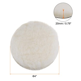 HARFINGTON 10pcs Wool Buffing Pads, 4 inch Polishing Pad Car Auto Buffing Pads Wool Polishing Buffing Pad Hook and Loop for Car Polishing, Buffing and Cutting