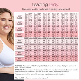 LEADING LADY, The Brigitte Racerback, Front-Closure Underwire T-Shirt Bra for Women, Lightly Padded Cups, Adjustable Straps