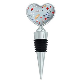 Nurse Doctor Pattern Healthcare Stethoscope Thermometer Heart Love Wine Bottle Stopper