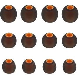 ALXCD Ear Tips Compatible with JBL Tune 125TWS Headphones, 6 Pairs S M L Sizes Replacement Silicone Earbud Tips, Compatible with JBL Tune 125TWS，Black/Orange