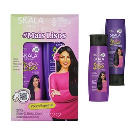 Skala Shampoo y Acondicionador Kit Mais Lisos 2 en 1 Cabello Lacio, Vitamina E y D-Pantenol Proteinas del Arroz Brillo Natural Hidratante capilar Tratamiento profundo para cabello 100% VEGANO