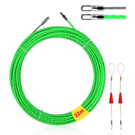 22 m Cable Retracting Spiral Pull Wire, Polyester Retractable Wire with 2 Guide Springs, Retractable Tape Diameter 4 mm, Cable Pulling Aid Spring Retractable Tape, Cable Retracting Aid Fish Tape Wire