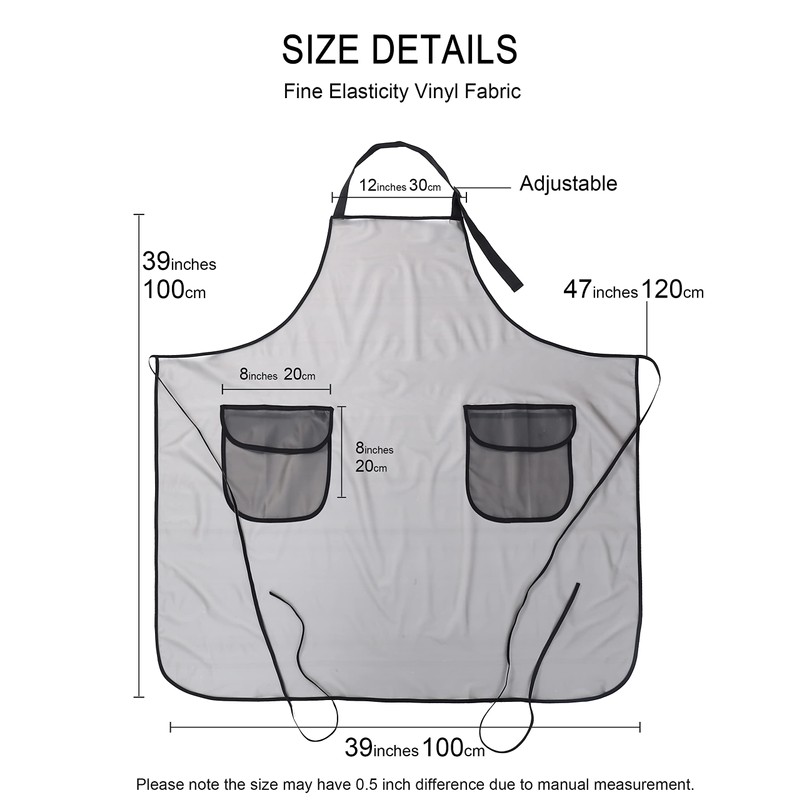 APRONNER Waterproof Plus Size Aprons for Women Men with Pockets