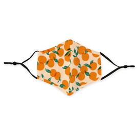 WEDDINGSTAR 3-Ply Kid's Washable Cloth Face Mask Reusable and Adjustable with Filter Pocket - Oranges