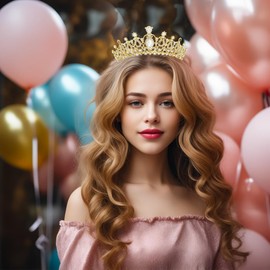 Queenship Birthday Tiara Crown with Sash for Women, Headband Hair Accessories for Birthday Queen Party