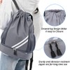 Drawstring Backpack Sports Gym Bag with Shoes Compartment, Waterproof Draw