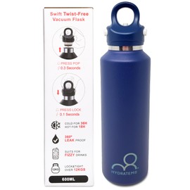 20 oz Insulated Water Bottle: Twist-free Vacuum Stainless Steel thermal flask with Leakproof Lid - Sweat-Proof & 36Hr Ice Retention - Anti-Scratch Coating Fit for Travel Gym Hiking