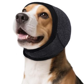 Dog Calming Hoodie, Dog Ear Muffs Noise Protection & Anxiety Relief, No Shake Ear Wraps for Dogs Quiet Ears Cover Headband for Fireworks Grooming Swimming Bathing Force Drying