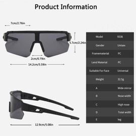 MUSELK Sports Sunglasses Men Women Cycling Glasses Sunglasses Polarised Sunglasses for Outdoor Activities MTB Road Bike Cycling Biking Ski Sunglasses with UV400
