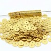 100PCS Round Wheel Spacer Beads, Gold Flat Disc Metal Beads,