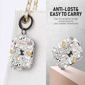 Gedicht for Airpods Pro 2nd Generation Case, Cute Kitty Cat Pattern TPU Soft Cases for Airpods Pro Cases 2nd/1st Gen, Shockproof for Airpods Pro 2 Case Men Women with Cleaner Kit & Keychain