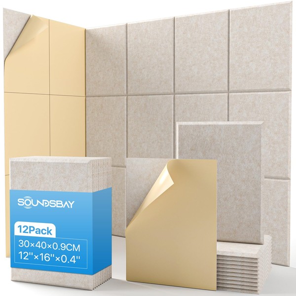 Acoustic Panels 12 Pack Sound Proof Panels for Walls Self-Adhesive,