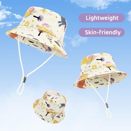 Durio Toddler Sun Hat with Adjustable Chin Strap, UPF 50+ Wide Brim Toddler Bucket Hat, Baby Summer Beach Hat for Boys Girls Purple Unicorn 4-8T