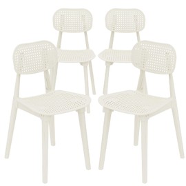 Recaceik Dining Chair Set of 4, Modern 4-Piece Heavy-Duty Plastic Kitchen Chairs, Dining Room Chairs Set Side Chair for Home Office Indoor Outdoor
