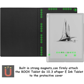 GOVTVA Magnetic Case for Onyx Boox Go 10.3 ePaper 2024 Released Ultra-Thin Lightweight Leather Cover with Magnetic Pen Buckle, Auto Sleep/Wake & Magnetic Closure (Green)