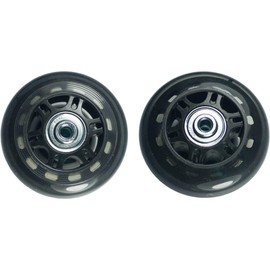 GSHFIMESH Black&Clear 2 Wheels Sets 70mm Wear-Resistant Luggage Suitcase Replacement Wheels w/ABEC 6mm 608zz Skate Inline Outdoor Skate Repair Kits (70 * 6 * 24mm/2.75 * 0.24 * 0.94in)