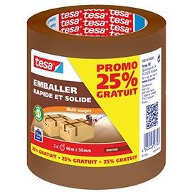 Tesa 582140000000 25% Free – Pack of 2 Rolls Packaging 50 mm x 66 m Brown