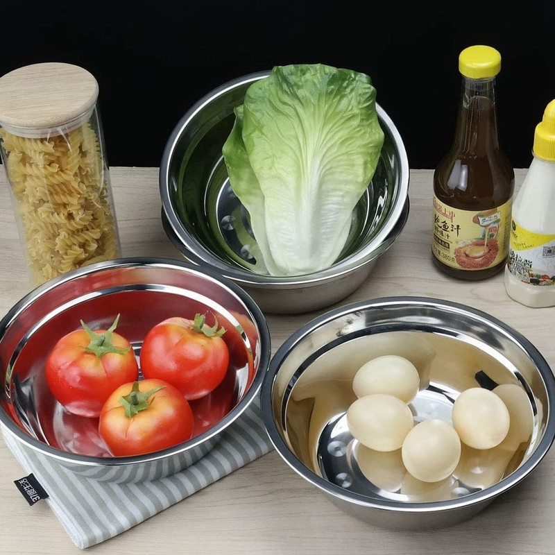 Space Home - Schüsselset 3 - Salatschüssel - Edelstahl -