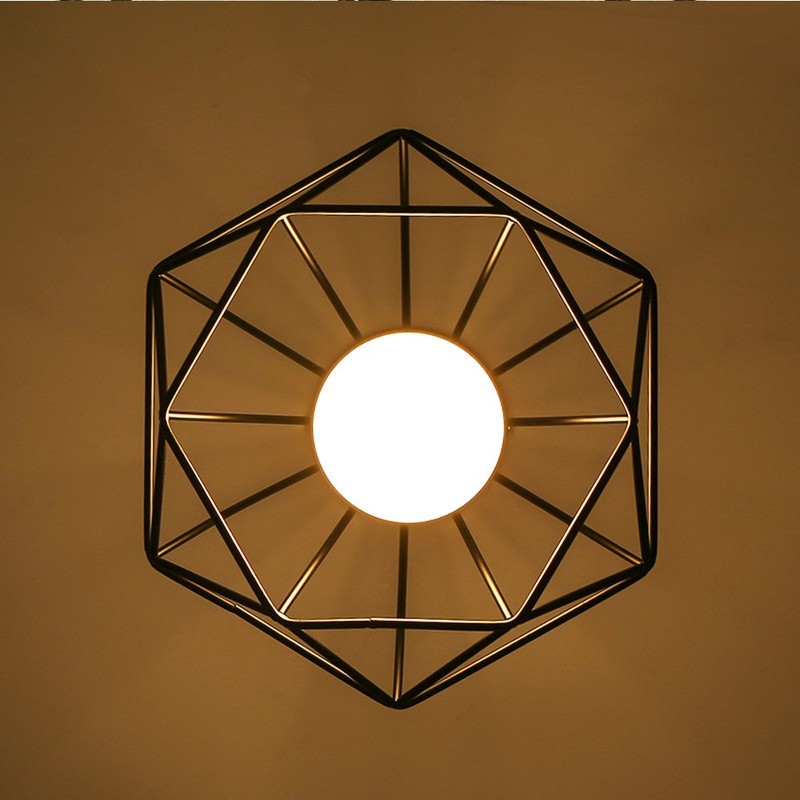 stoex Ceiling Light Industrial Retro 25cm in Shape Diamond Pendant