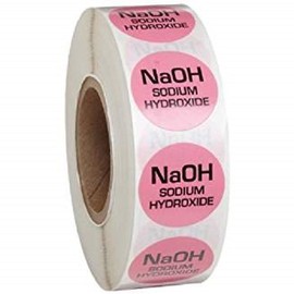 Greenwood Products GWSODIUMHYDROXIDELABEL Sodium Hydroxide (NAOH) Pink 1" Diameter Color Coded Sample Labels (1000/rl)