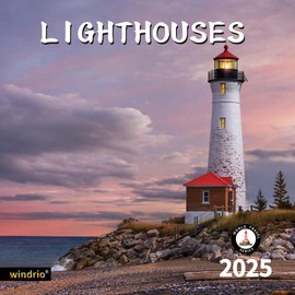 2025 Wall Calendar,Calendar 2025, November 2024 - December 2025, Wall Calendar Lighthouses, 12" x 24" Opened,Full Page Months Thick & Sturdy Paper for Calendar Organizing & Planning