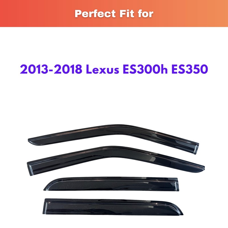KPY Rain Guards Fit for 2013-2018 Lexus ES300h ES350, Out-Channel