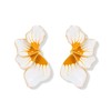 FAUTHENTICUTE White Flower Earrings For Women With Yellow Pistil Patterns