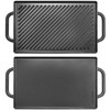 GGC Cast Iron Reversible Grill Griddle for Stove Top, Flat