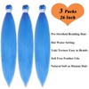 Light Blue Braiding Hair Pre Stretched Synthetic Hair Extensions for