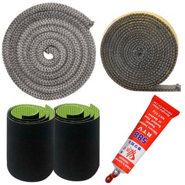 AEXHOT Wood Stove Gasket,1" x 98" Wood Stove Door Gasket Rope Kit Self Adhesive Stove Flat Gasket for Stove or Fireplace Doors Wood Stove Flat Gasket Tape Replacement