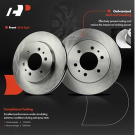 A-Premium 13 inch (330mm) Front Vented Disc Brake Rotors Compatible with Select Ford Models - F-150/F150 2009, 2-PC Set