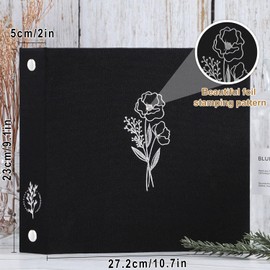 Lanpn 8x8 inch Scrapbook Photo Album, Linen Cover Archival Acid Free Top Load 3 Ring Folder Binder Photo Book 8 x 8 with 30 Plastic Sleeves 60 Pages (Black)