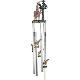 StealStreet SS-G-41016 Wind Chime Round Top Giraffe with Baby Garden Decoration Windchime