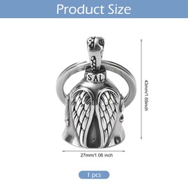 Guardian Bell for Motorbikes,Angel Biker Motorbike Bells Keychain,Motorcycle Riding Charm With Metal Alloy Hook,Portable Protection Lucky Gift for Men Husband and Riders Motorbikes Decor(Silver)