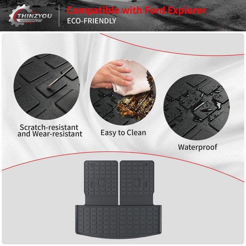 Thinzyou Cargo Mat Compatible with 2020-2025 2026 Ford Explorer Trunk