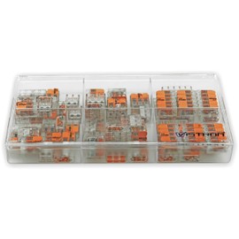 WAGO Wago Verbindungsklemmen-Set, 61 Stck, bestehend aus folgenden Klemmen: 27 x 221-412, 20 x 221-413, 14 x 221-415, in Aufbewahrungsbox