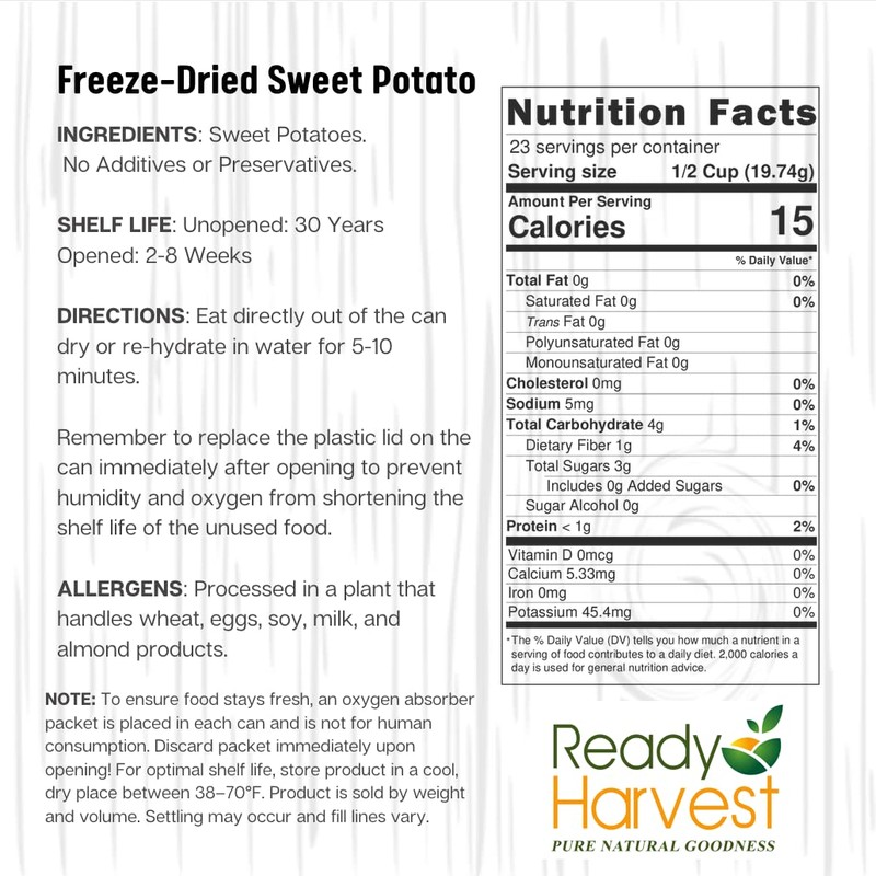 Ready Harvest Freeze-Dried Sweet Potatoes | Camper Must-Haves Camping Essentials