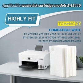 TGHongKy 3 Packs Waste Ink Tank Sponge Pad for EcoTank ET-2800 ET-2803 Waste Ink Pad for ET-2820 ET-2880 ET-4700 ET-4800 Printer Sponge Pad for L3110 Maintenance Box Sponge Pad XX