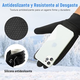Guantes de Invierno, Guantes para Fro Impermeables y Trmicos con Forro Grueso, Antideslizantes y Ajustables para Hombres y Mujeres, Guantes para...   