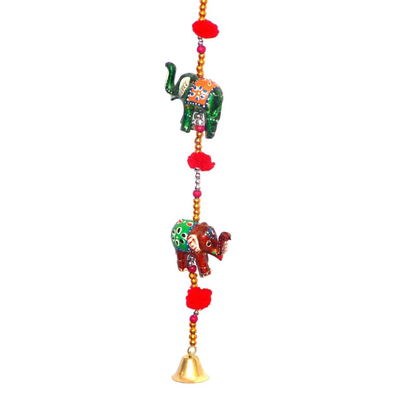 Rastogi Handicrafts Door Hanging Decorative Five Hand Painted Elephant Stringed