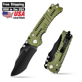 Outdoor Camping Stainless Steel Survival Hunting Knife Edc Tactical Knives Custom Folding Pocket Knifecolor: AT-1-G, blade length: 96mm, blade width: 38mm, type: Pocket Knife