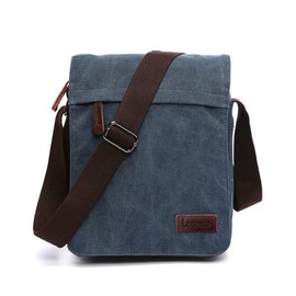 LOSMILE Men's Messenger Bag, Canvas Shoulder Bags, Touch Screen Tablet Messenger & Shoulder Bags for Work and School, Cross-Body Bags.(BLUE)