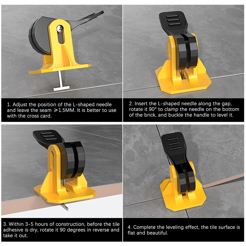 50pcs Plastic Clips Floor Wall Tiling Spacers Strap Tile Flat