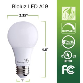 Bioluz LED Lights for Bedroom, Equivalent to 60 Watt Led Bulbs, 2700K Warm White, 9W Non-Dimmable A19 LED Light Bulbs, Home Decor LED Lightbulb, 24 Pack