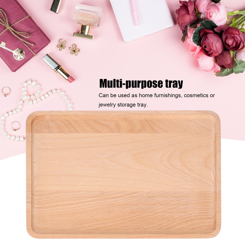 Fruit Dishes Beech Wooden Serving Tray Rectangular Decorative Dessert Plate