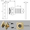Brushed Gold 4 Pack HOMEDEC 2inch Brass Square Massage Shower