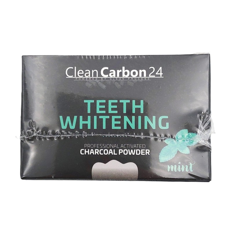 CleanCarbon24 Activated Carbon Teeth Whitening Powder Mint, 100% Natural, Vegan,