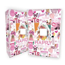 Kakbpe Popular Singer, Gift Wrapping Paper,Gift Wrap Sheets, 5Sheets, 20X30 inches, Folded flat sheets, Red/Pink, Birthdays, Events.