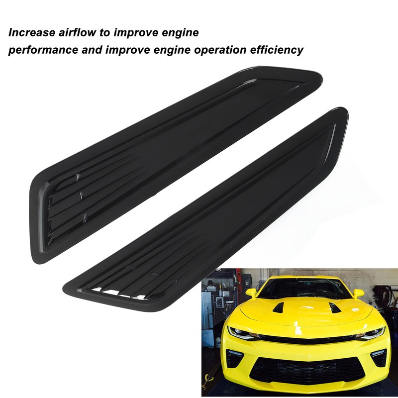 2 Pcs Hood Vent Cover Black Air Intake Dashboard Decorative